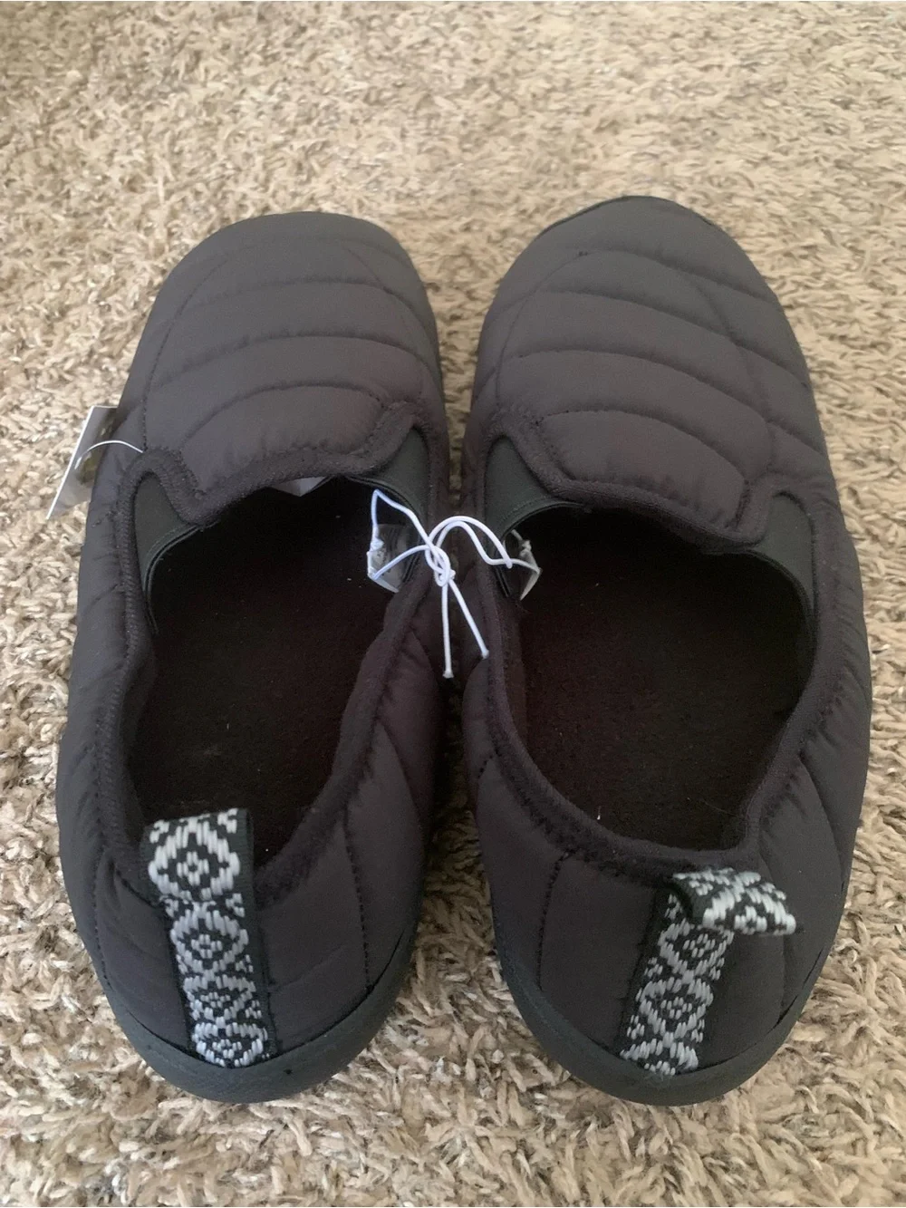 NWT Men's Black Quilted Slip-On Comfort Shoes 8-9